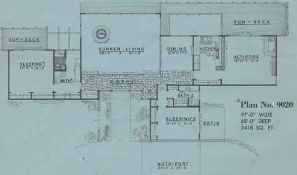 Main Floor Plan for 9020 Contemporary Archive Home Design